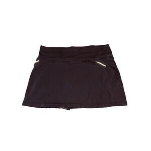 Women L Athleta Skort Skirt Black Pull-On Stretch Travel Golf Casual 14”
